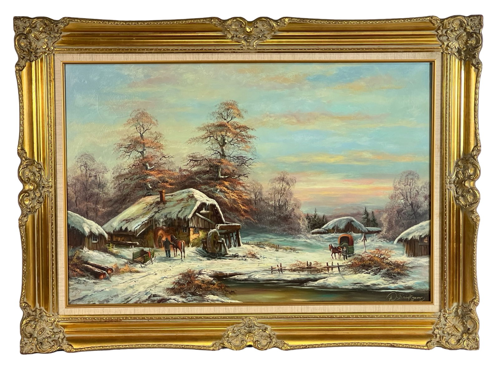 Albrecht Brinkmann Winter Landscape Oil Painting (1 of 5)