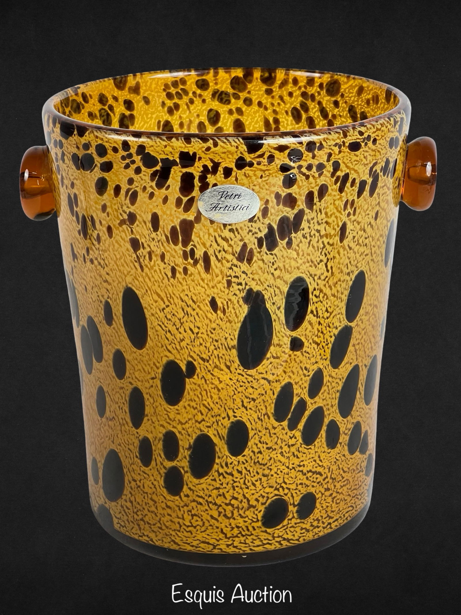 MCM Murano Art Glass Tortoise Shell Ice Bucket (1 of 4)