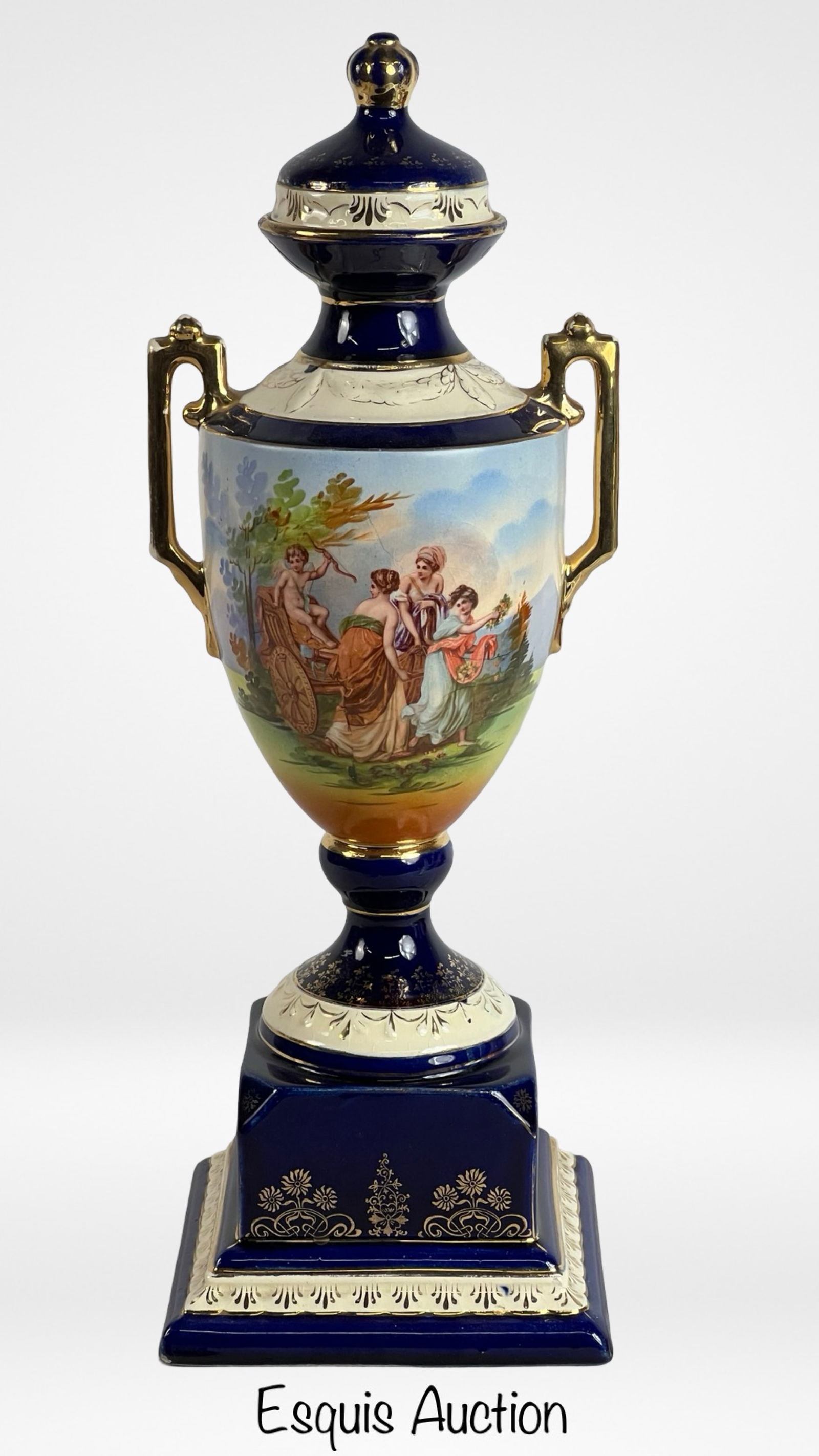 earlier 20th C. Neoclassical Czech Urn w/ Handles (1 of 5)