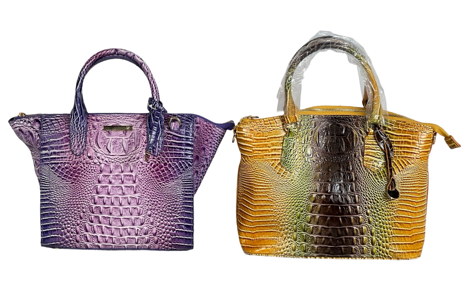 Two Embossed Croc-Pattern Leather Satchels (1 of 4)