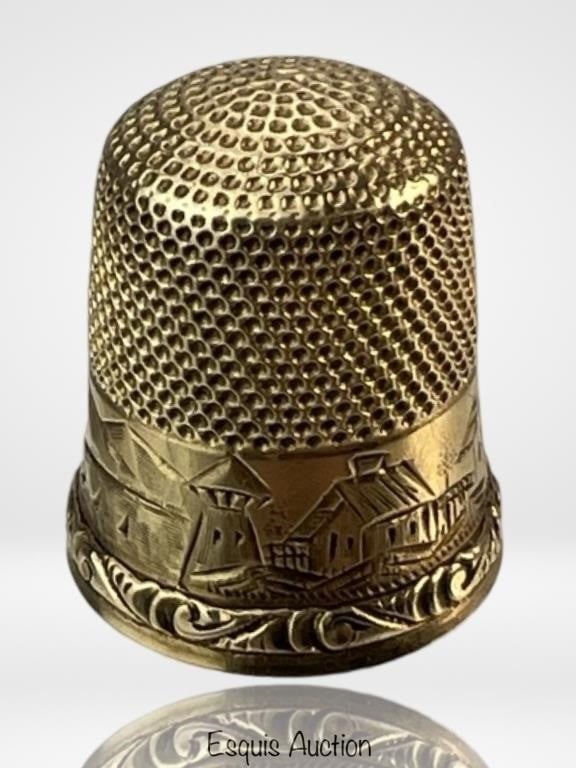 14k Gold Antique Edwardian Thimble (1 of 5)