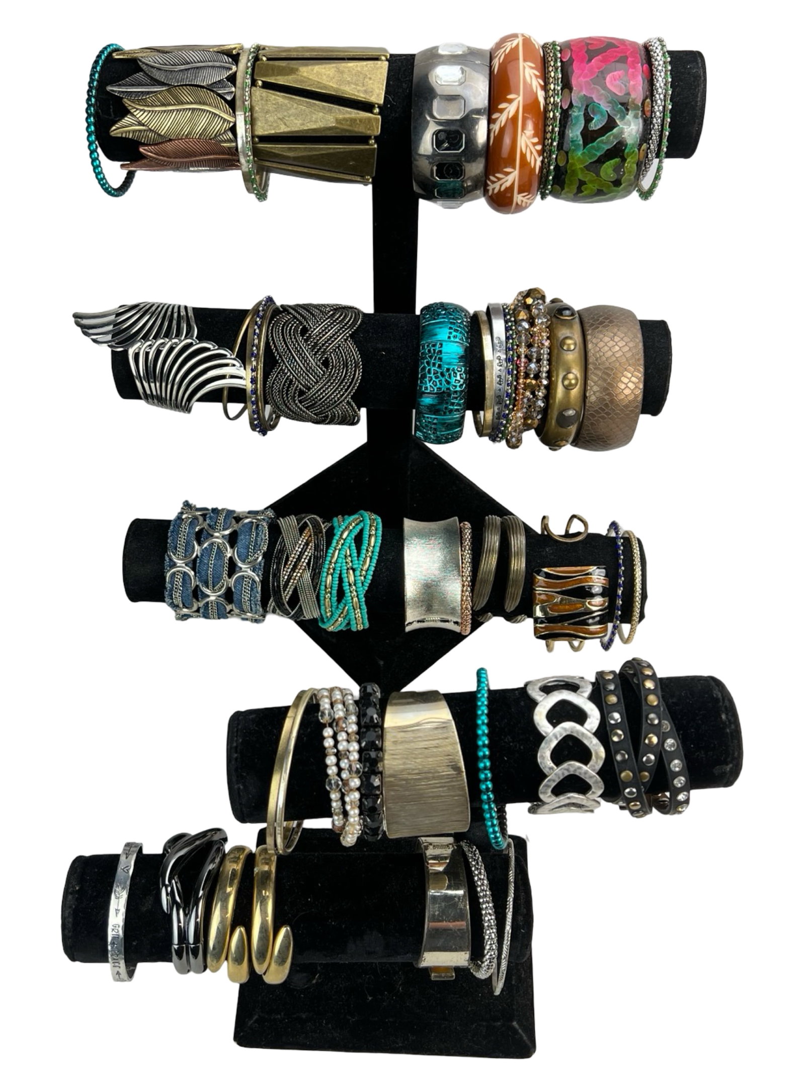 Collection of Lady's Bracelets: Explore a diverse assortment of bracelets, each one offering its own unique style and charm. Display stands are not included.
