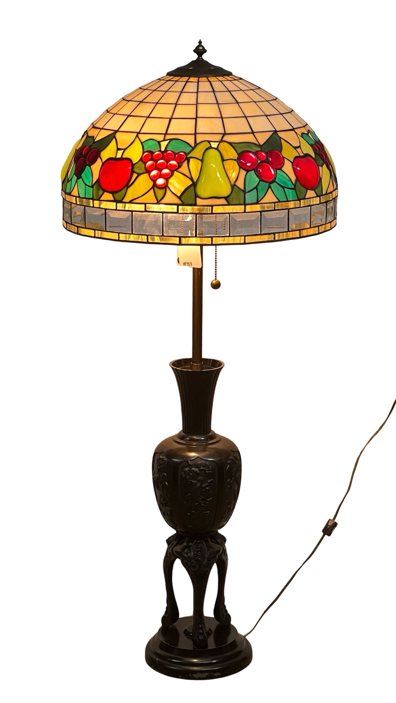 Marbro Co. Stained Glass Bronze Chinoiserie Lamp (1 of 7)