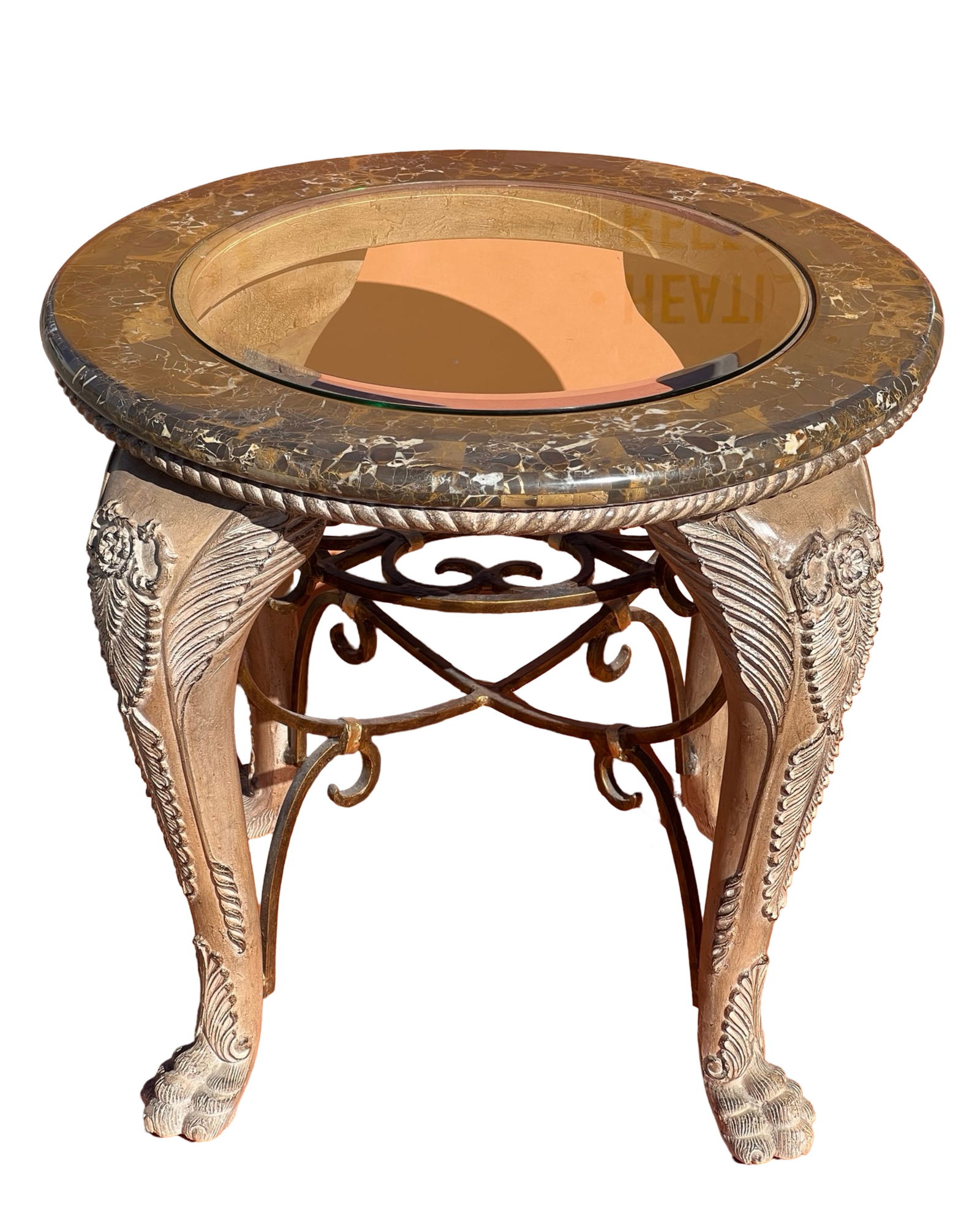 Neoclassical Ornate Round Side Table (1 of 3)