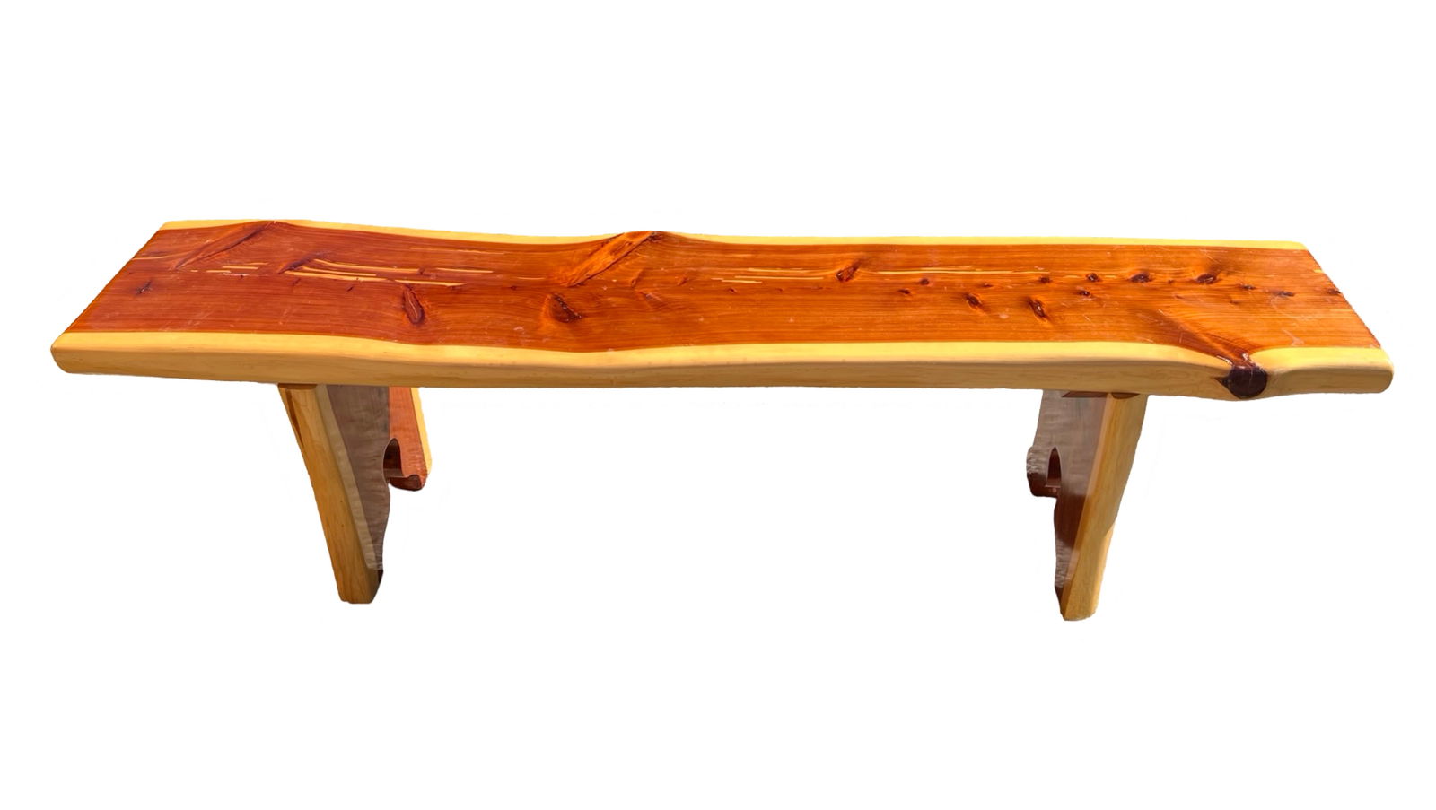 Large Rustic Red Cedar Wood Bench (1 of 6)