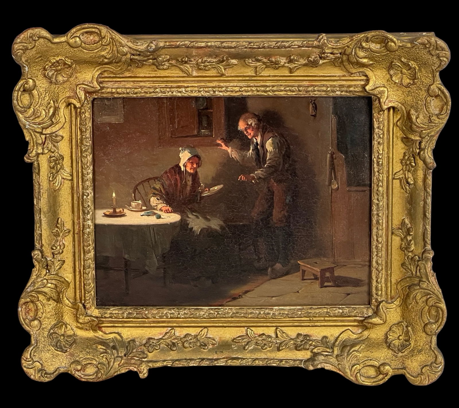19th C. Dutch School Oil Painting- Interior Scene (1 of 4)