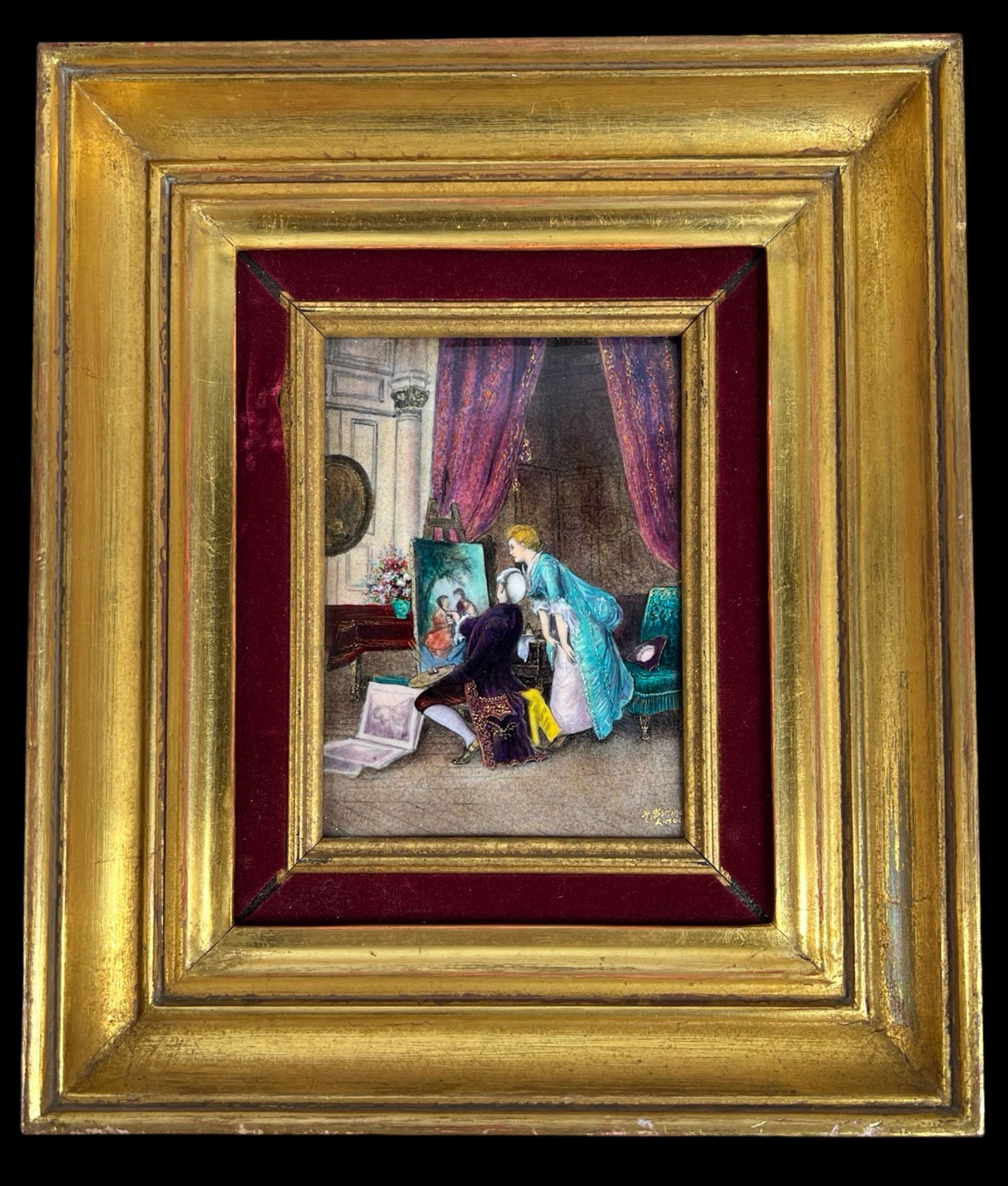 19th C. Limoges Painted Enamel on Copper Painting (1 of 4)