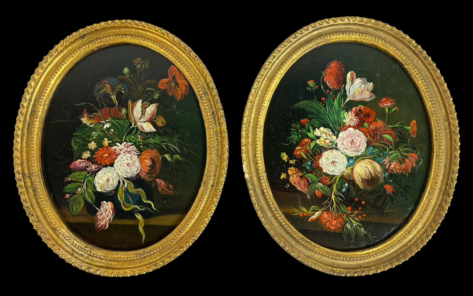 19th C. Still Life Oil Paintings with Flowers (1 of 4)