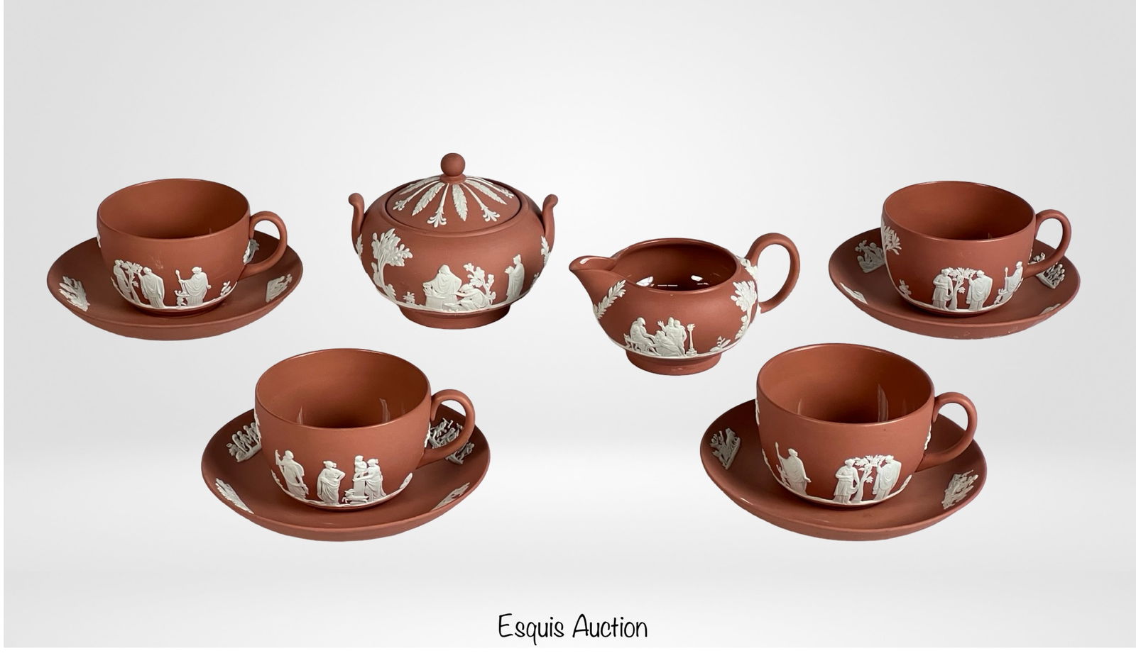 Wedgwood Terra Cotta Jasper Jasperware Tea Set (1 of 7)