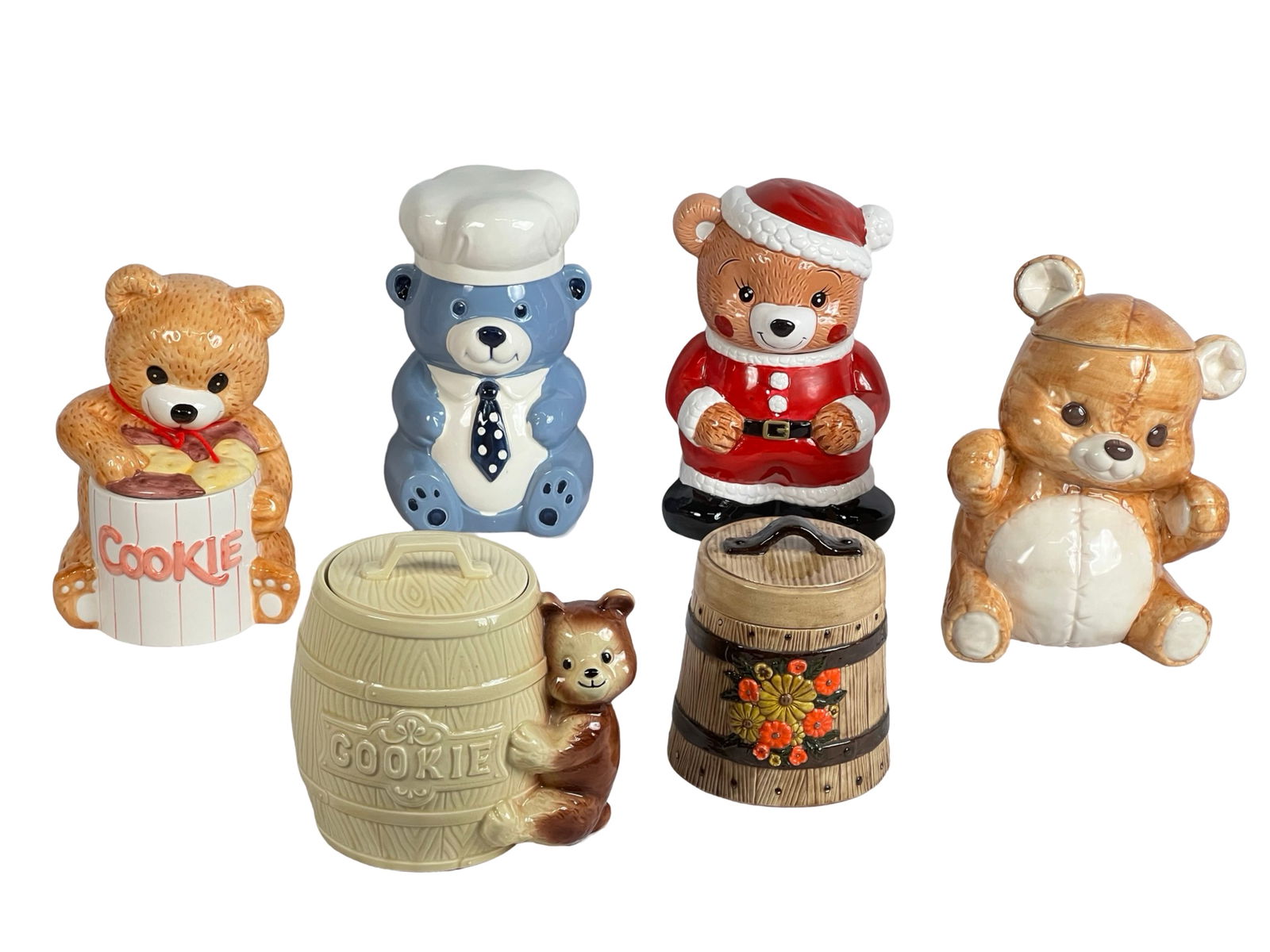 Set of 6 Vintage Bear-Themed Cookie Jars (1 of 4)