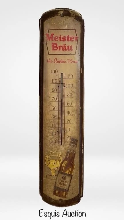 Vintage Meister Brau Beer Wall Metal Thermometer (1 of 5)