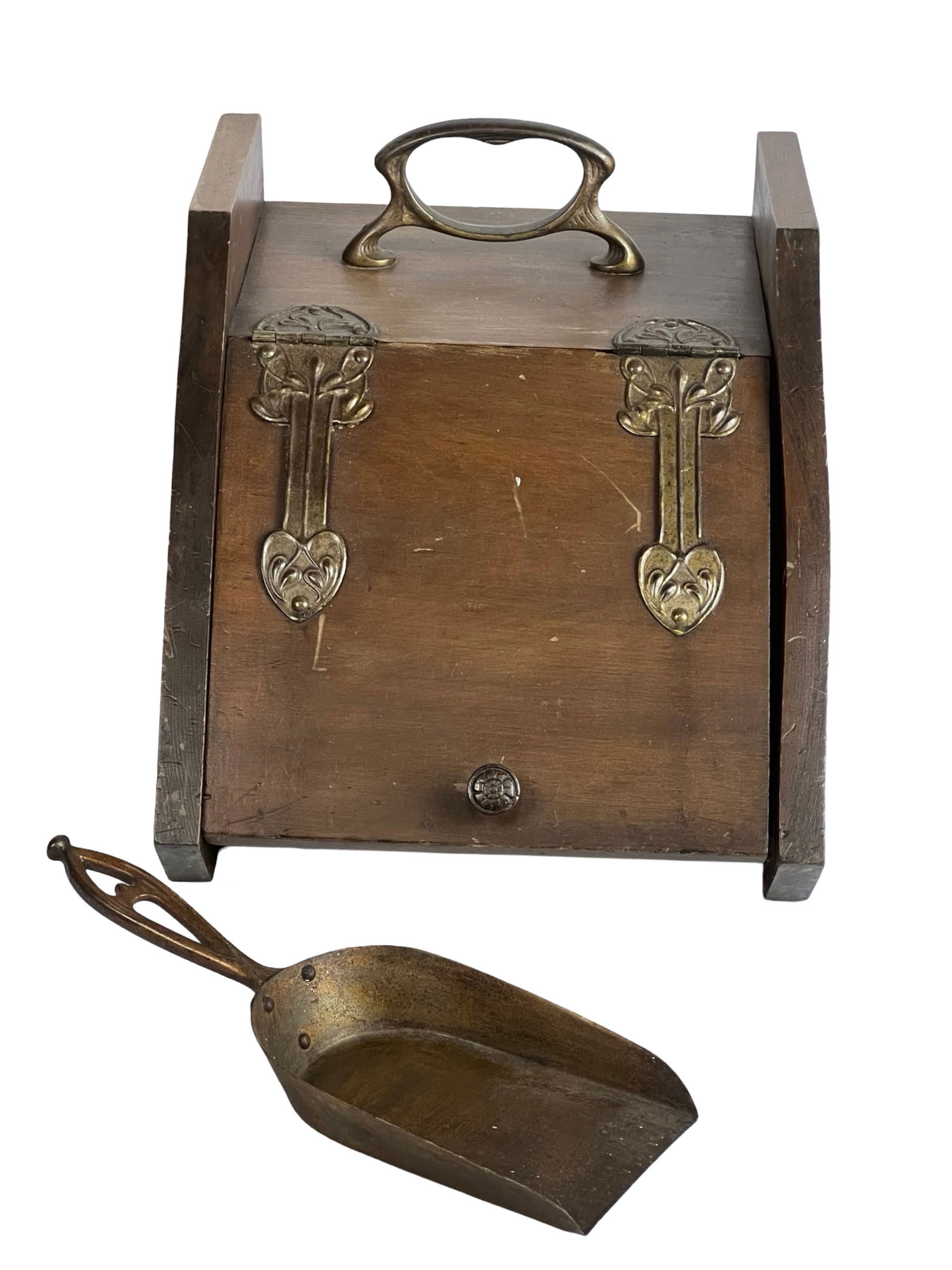 Antique Victorian Wood Coal Scuttle (1 of 4)