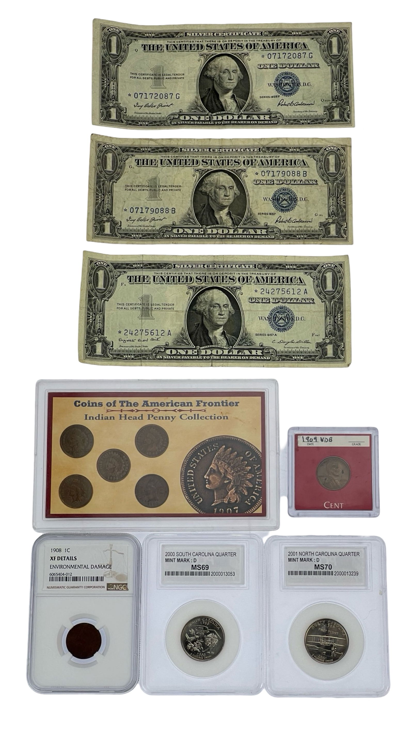 US Coins & Silver Certificates incl. Graded (1 of 9)