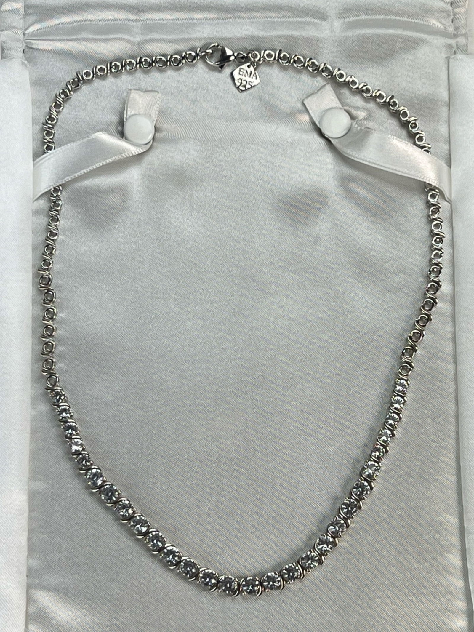 Ema Sterling Silver & White Sapphires Necklace (1 of 6)