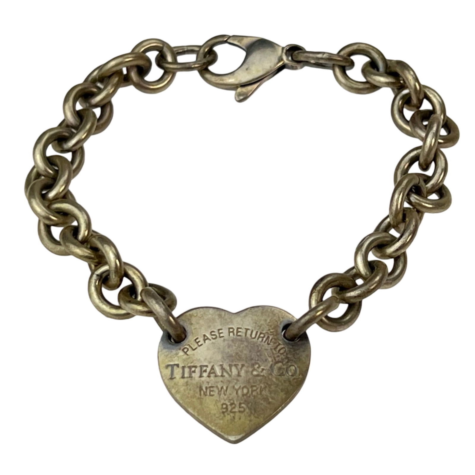 Tiffany & Co Sterling Silver Heart Tag Bracelet: Tiffany & Co Sterling Silver Heart Tag Bracelet. 7 1/4" long.