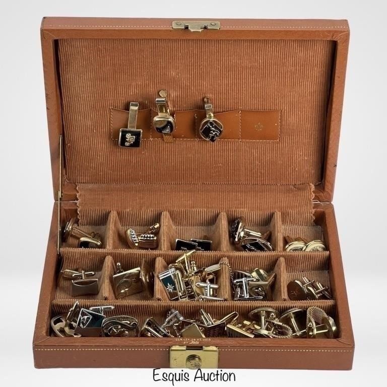 Men's Jewelry- Box with Cufflinks and Tie Bars (1 of 4)