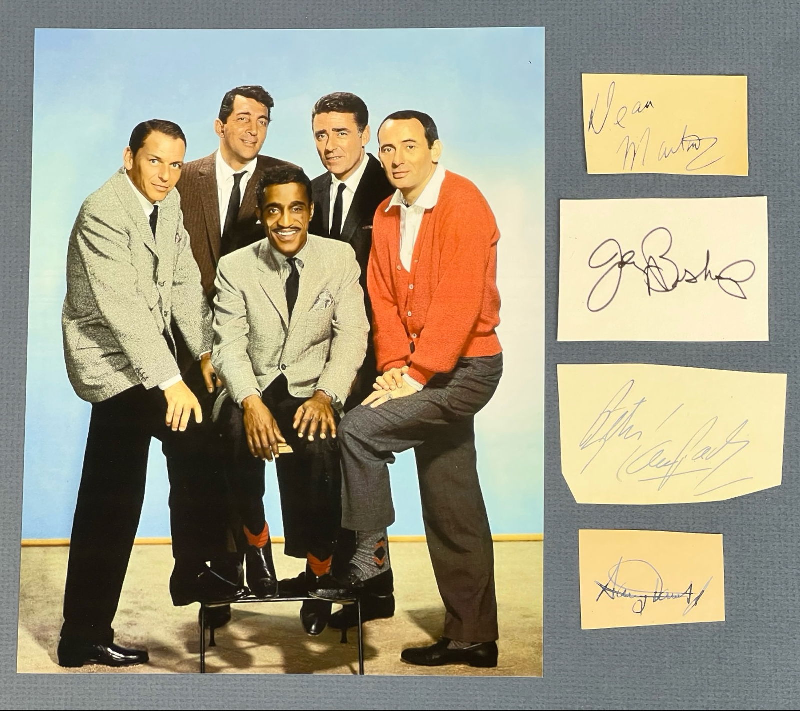 "Rat Pack"- Set of 4 Autographes- Martin, Davis, (1 of 3)