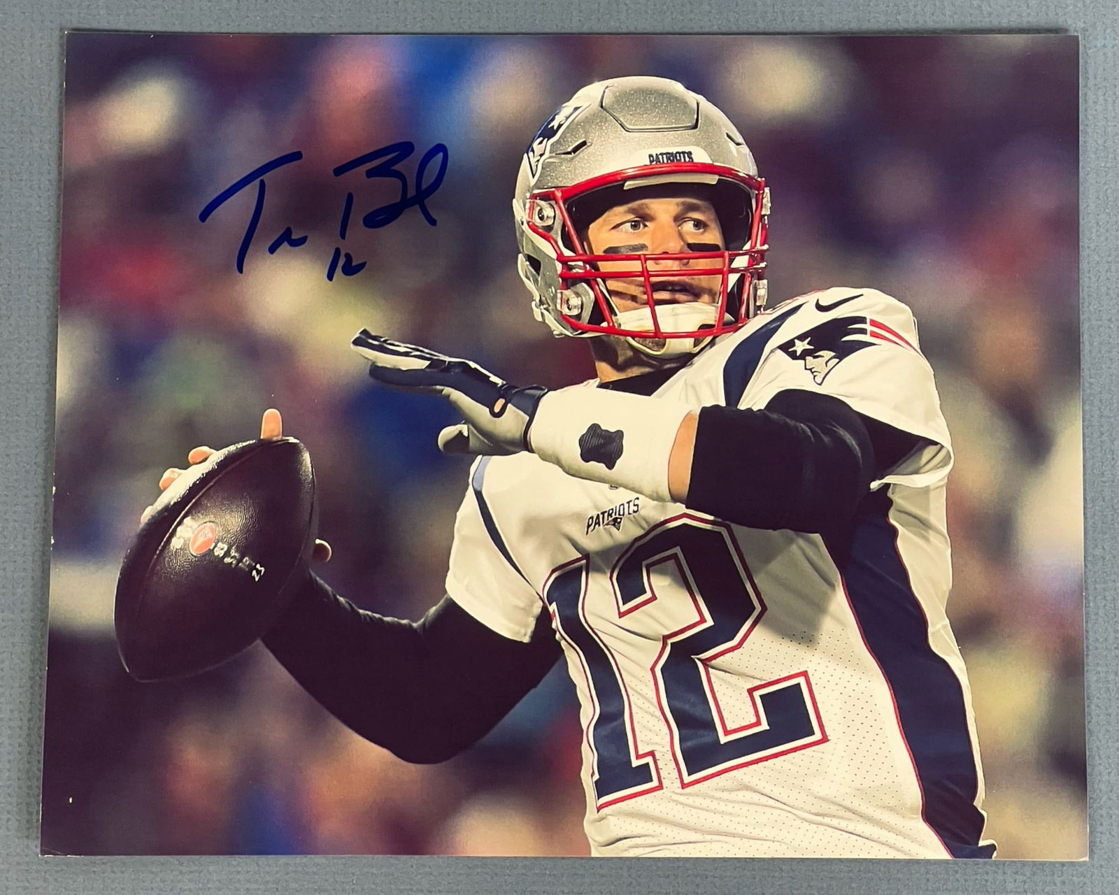 Tom Brady Autographed Patriots Football Photograph (1 of 3)
