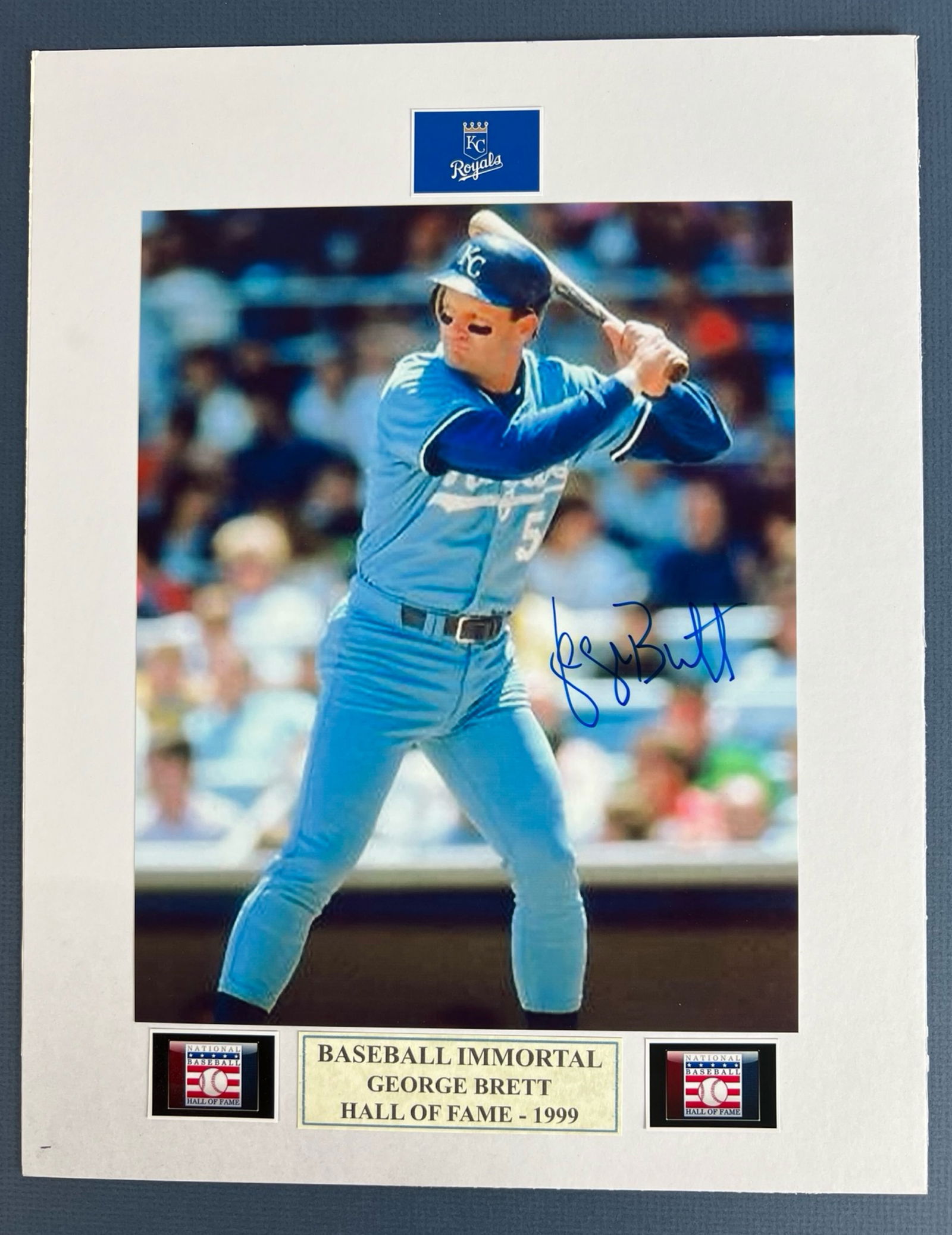George Brett Signed Baseball Immortal Photograph (1 of 3)