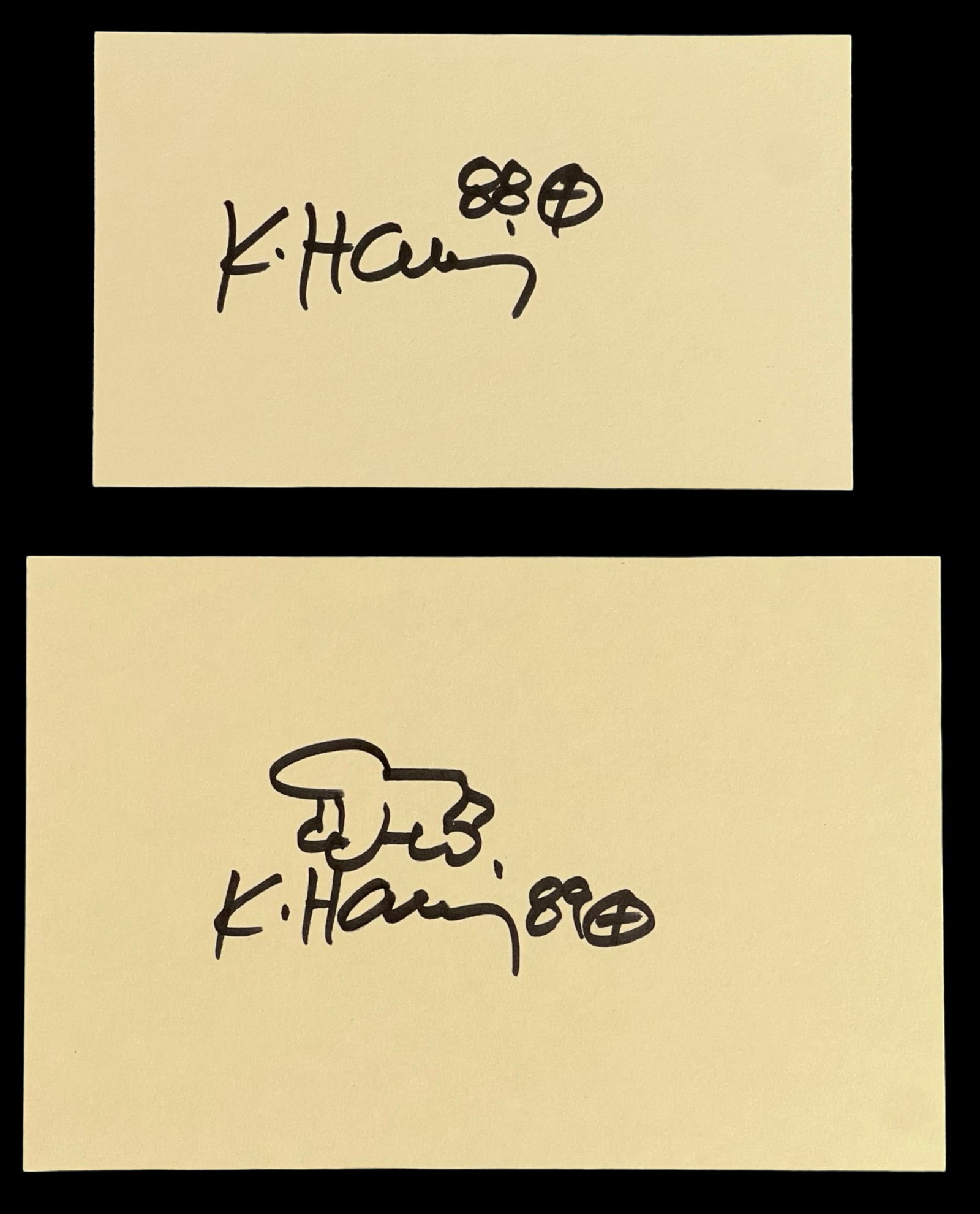 Keith Haring - Two Signed Sketch Drawings (1 of 2)