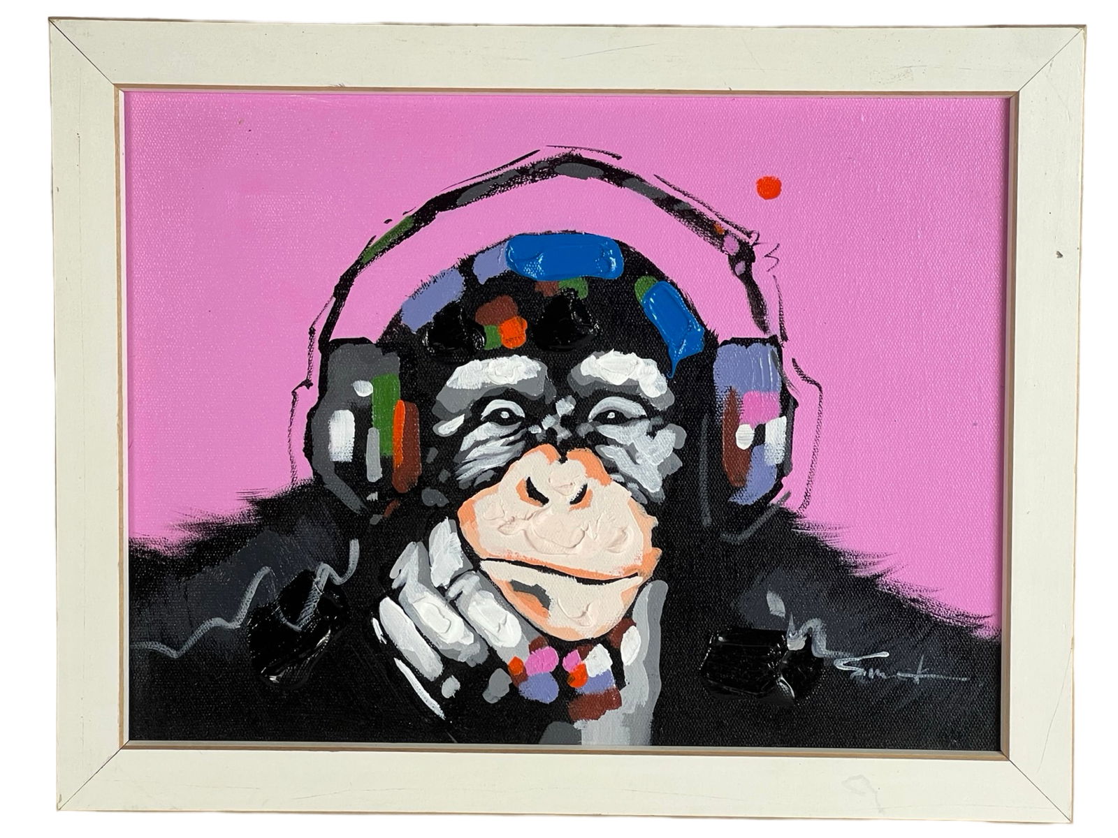 "DJ Monkey" Banksy-Inspired Pop-Art Painting (1 of 3)