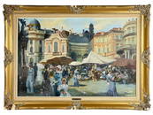 Gabriele Daube European Street Scene Oil Painting
