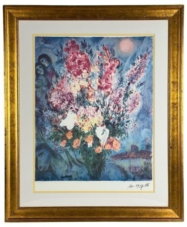 Marc Chagall- Original Bouquet LE Lithograph-COA (1 of 4)