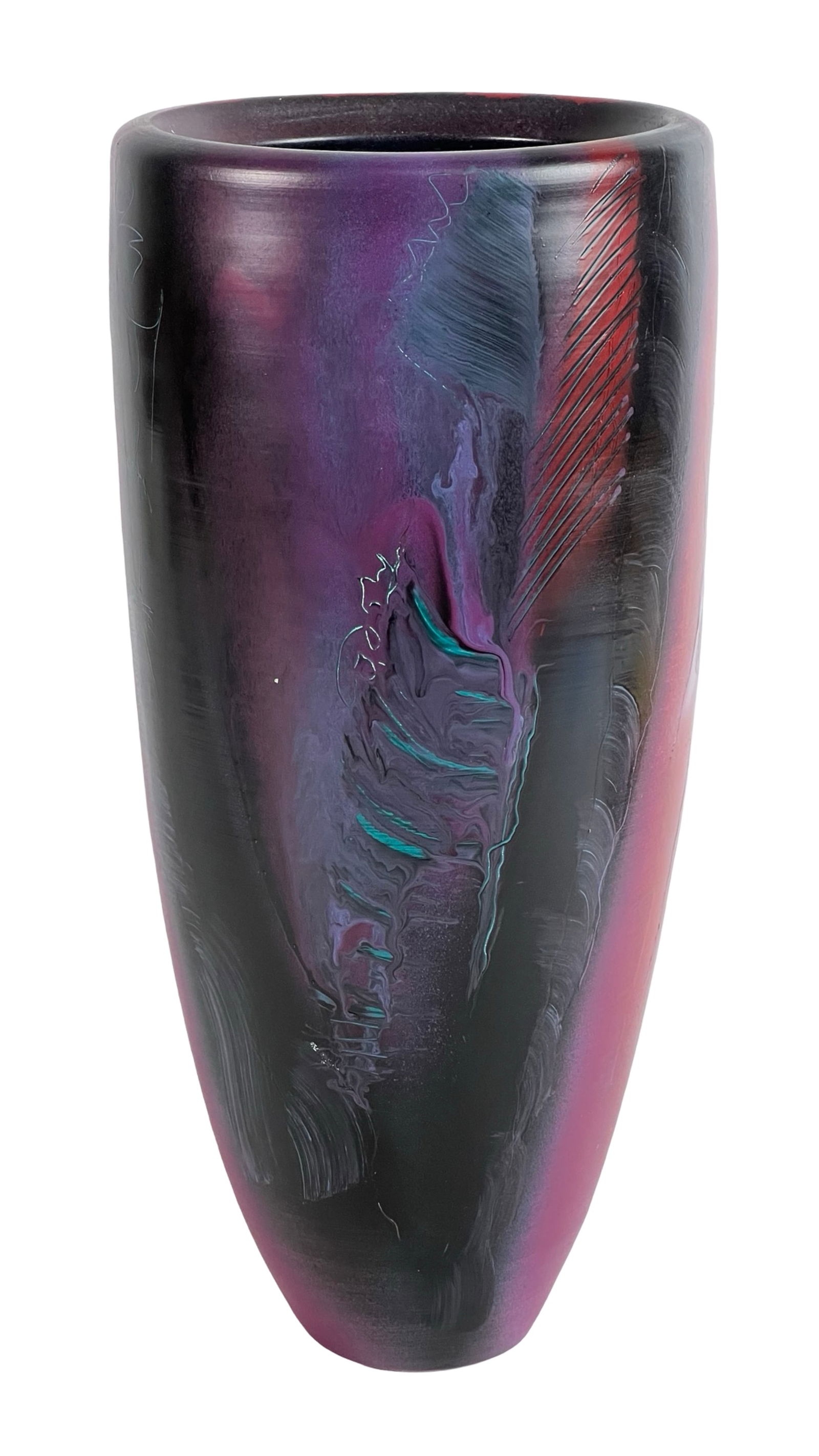 Vintage Raku Pottery Vase - Artist Signed (1 of 5)