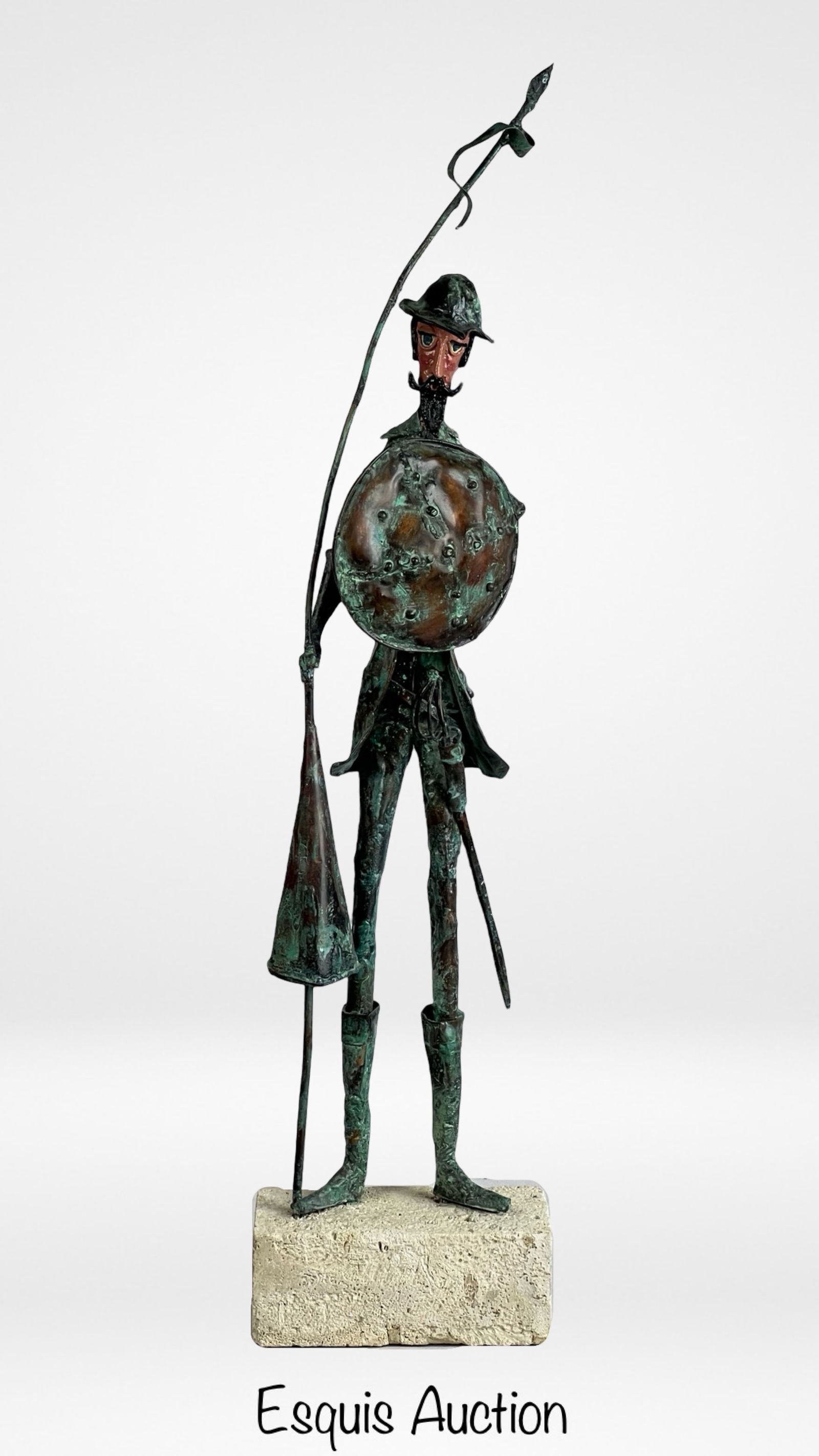 Jim Lewk "Don Quixote" Copper Sculpture- 33" (1 of 6)