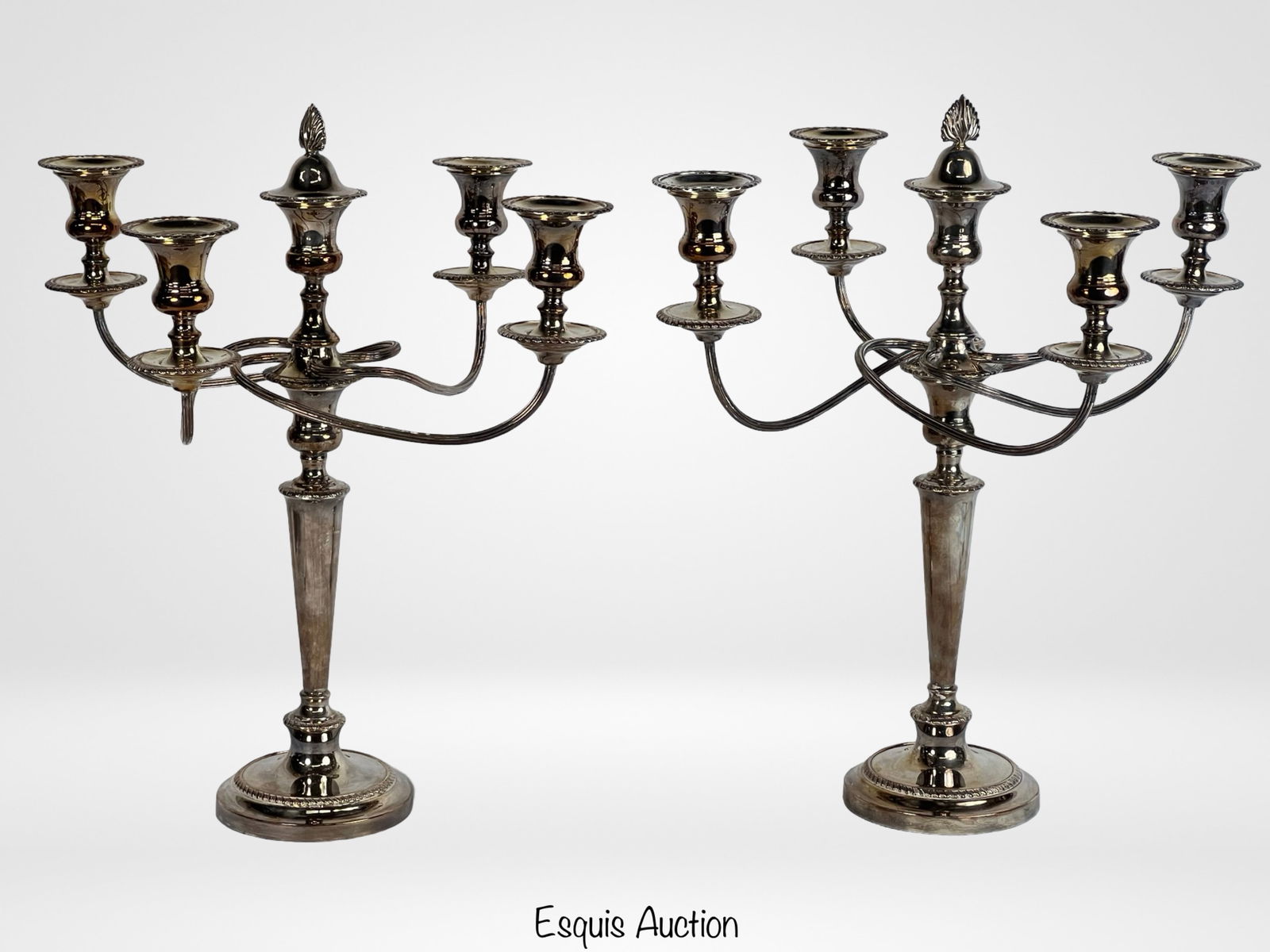 Late 19th C English Silver-Plated Candelabra (1 of 3)