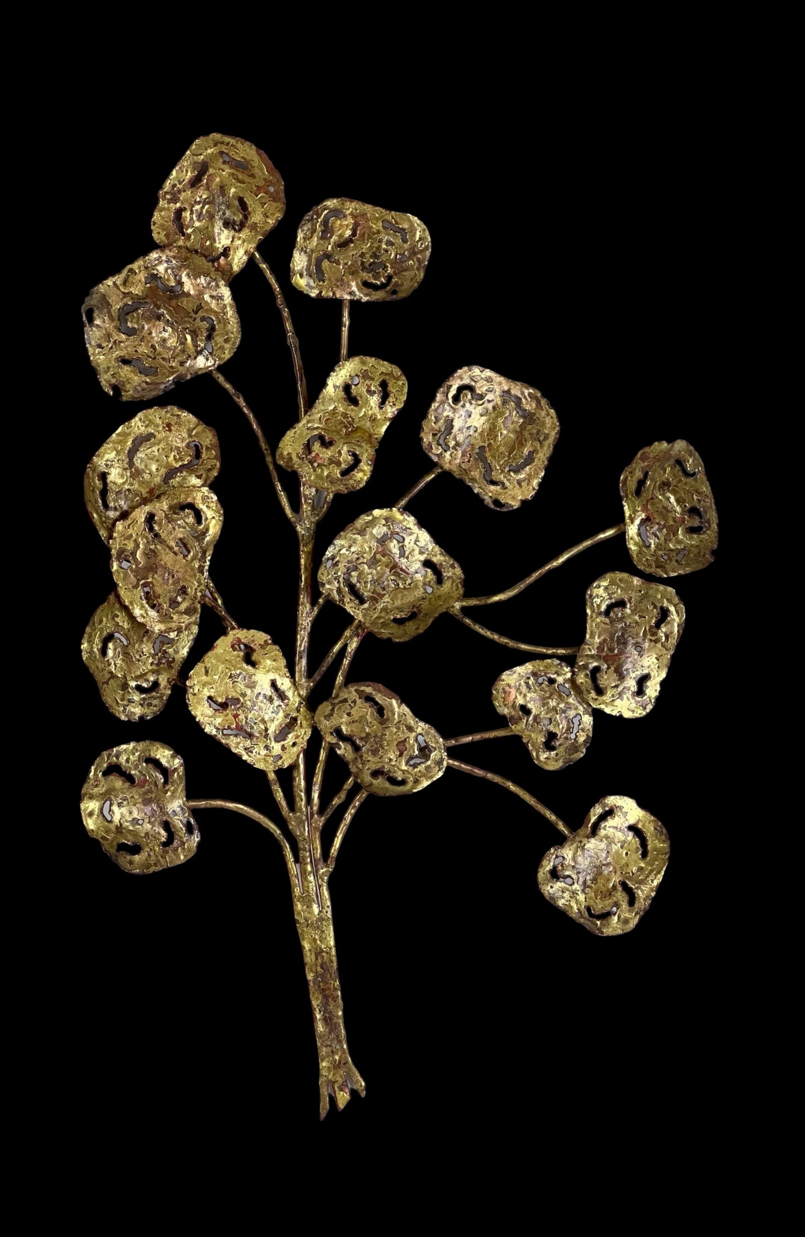 Gold-Toned Metal Leaf Wall Sculpture (1 of 3)