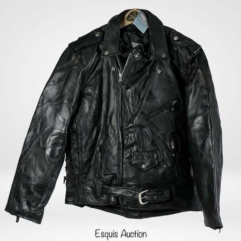 Buffalo Leather Biker's Leather Jacket Sz L New (1 of 3)