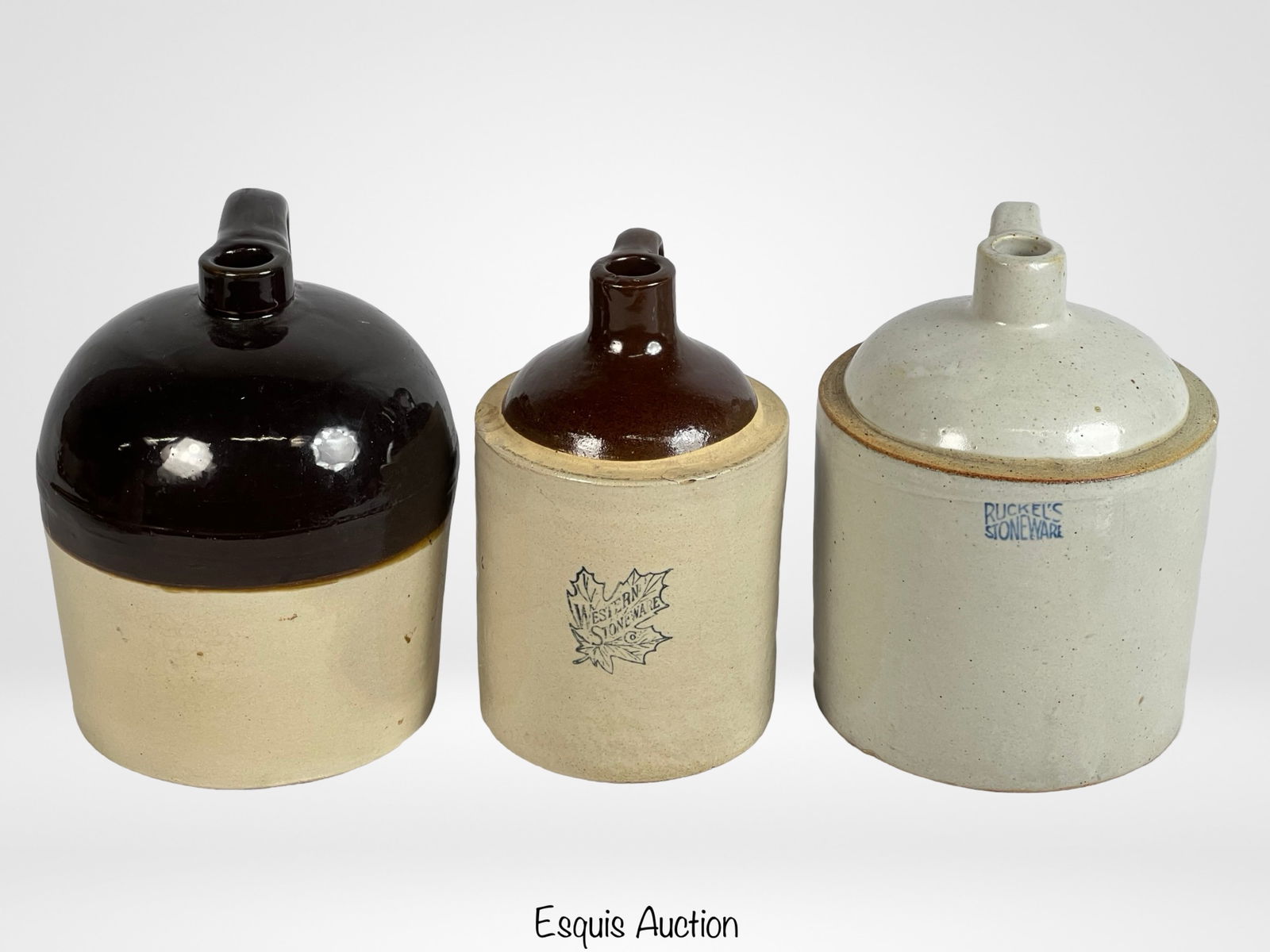 Three Vintage Stoneware Jugs- Western & Ruckel's (1 of 5)