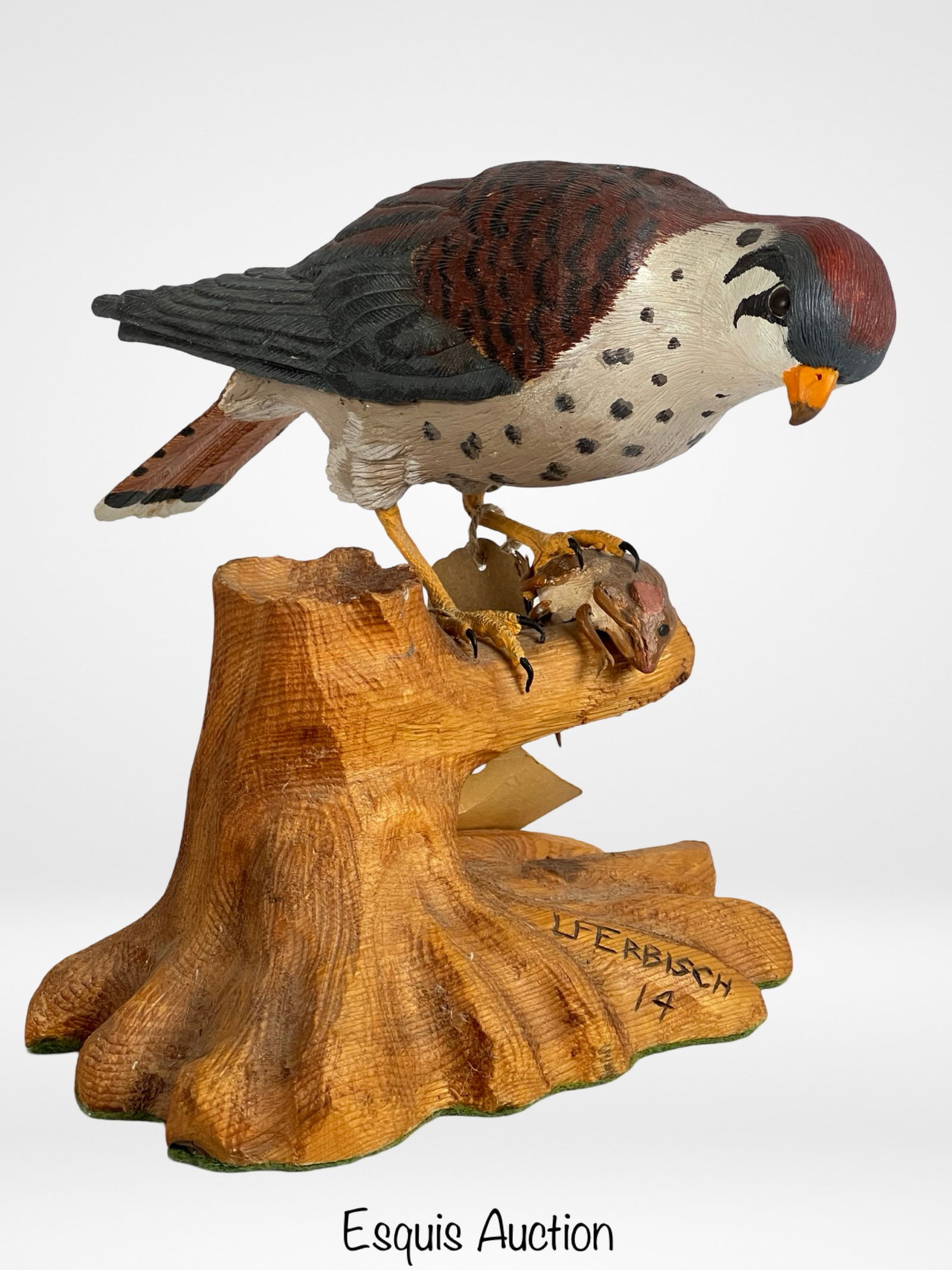 Lyle Ferbisch- Wood Carved American Kestrel Bird S (1 of 4)