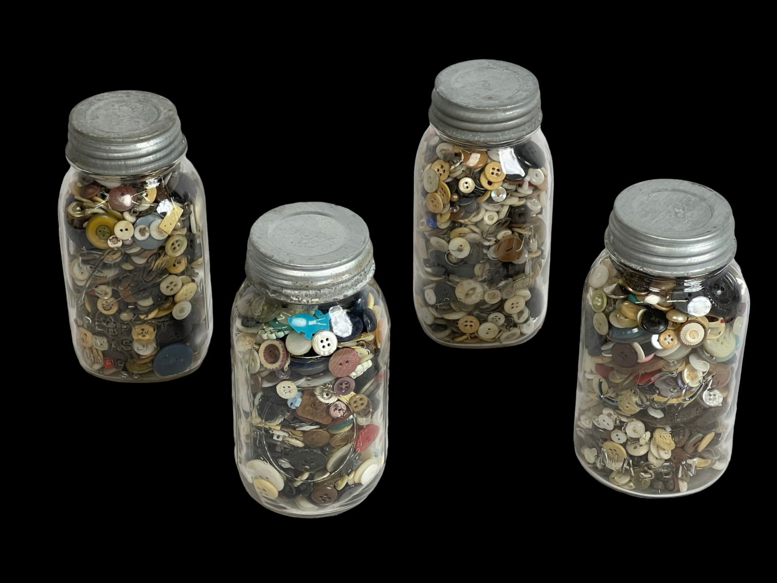 Collection of Vintage Buttons in Mason Jars (1 of 3)