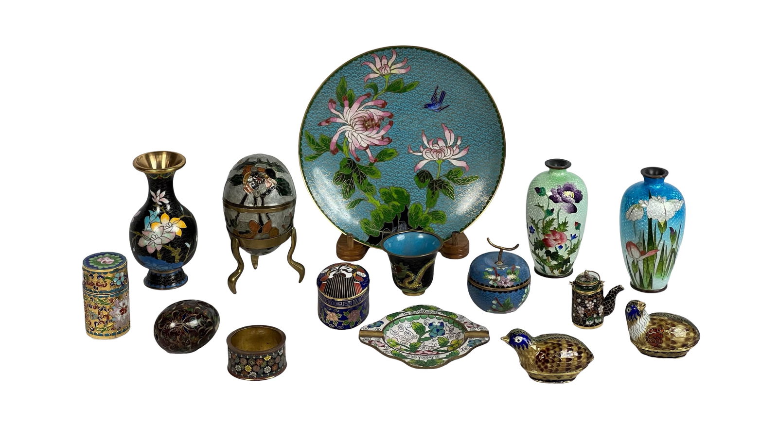 Collection of Vintage Chinese Cloisonne Enamelwae (1 of 6)