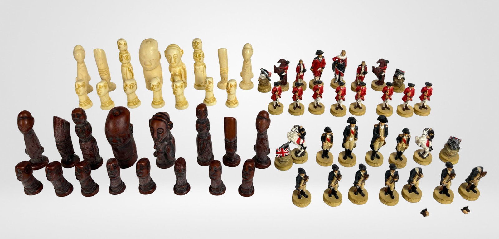 Two Vintage Chess Set Pieces- Civil War & African (1 of 7)