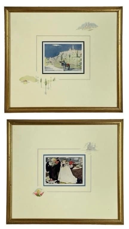 "Tales from the Enchanted Land" Chromolithographs: Two Limited Edition "Tales from the Enchanted Land" Chromolithographs. Artist labels and COAs on verso. 19" x 17" framed.