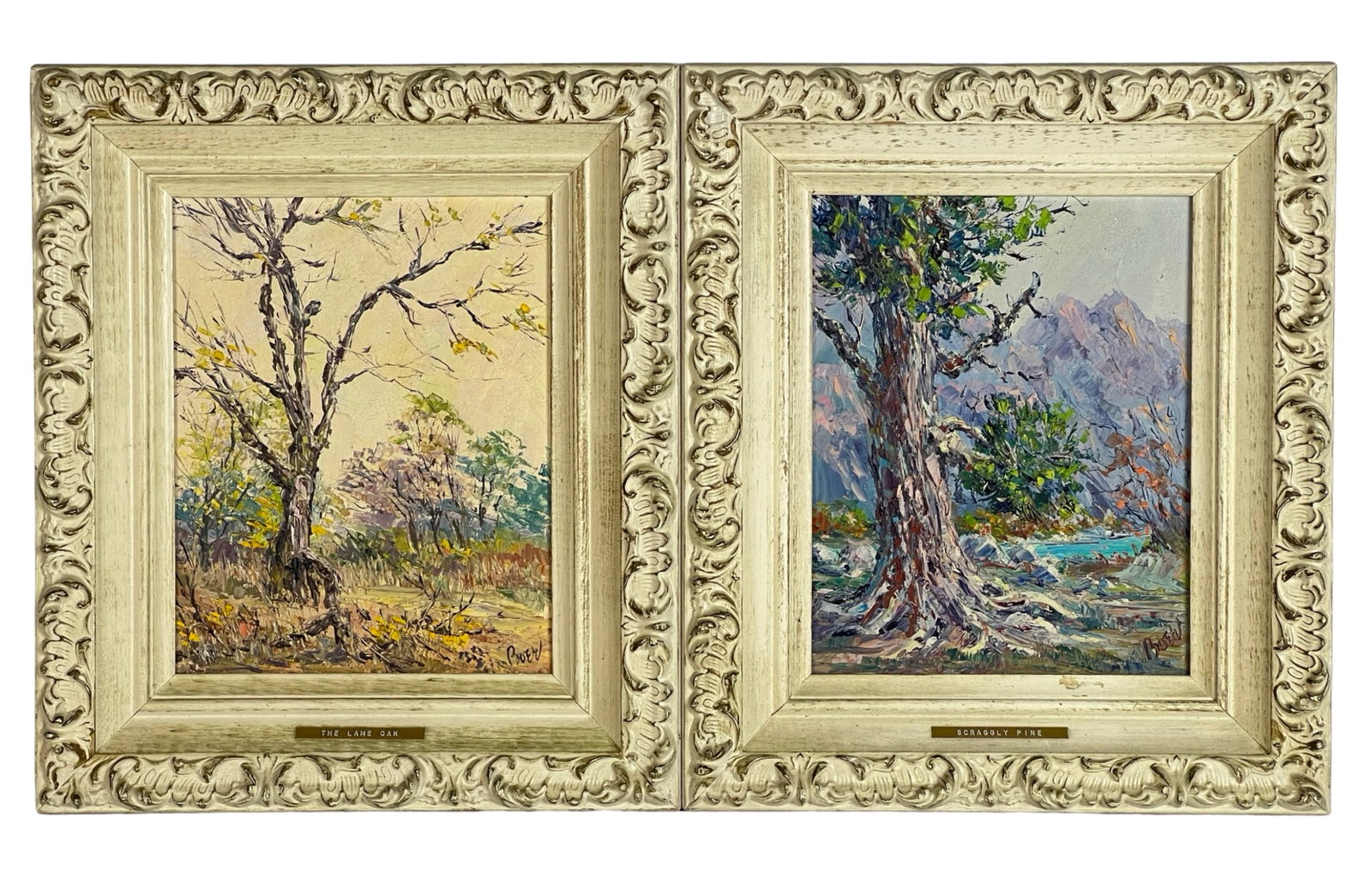 Two Mid Century Impressionist Landscape Paintings: Two Mid Century Impressionist Landscape Paintings. Oil on Board. Both signed lower right corner. 14 1/2" x 12 1/2" framed.