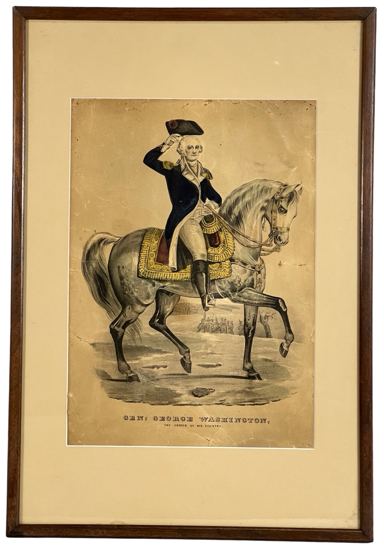 General George Washington Antique Etching: General George Washington Antique Etching. 21" x 14" framed.