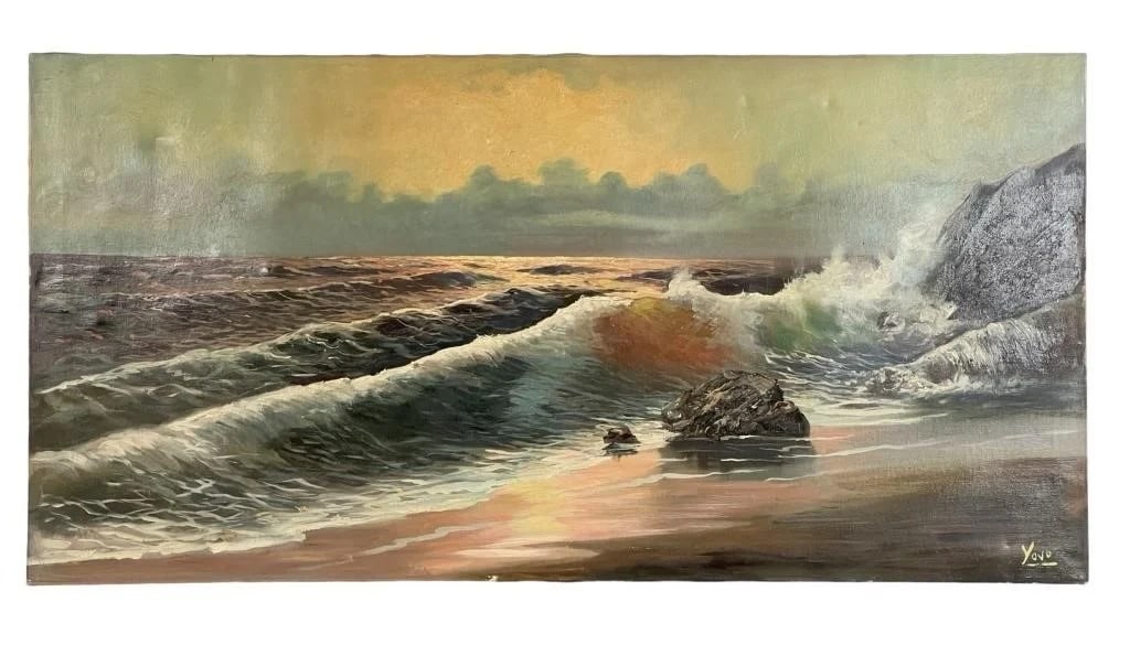 Mid 20th Century Seascape Oil Painting by Yovo (1 of 3)