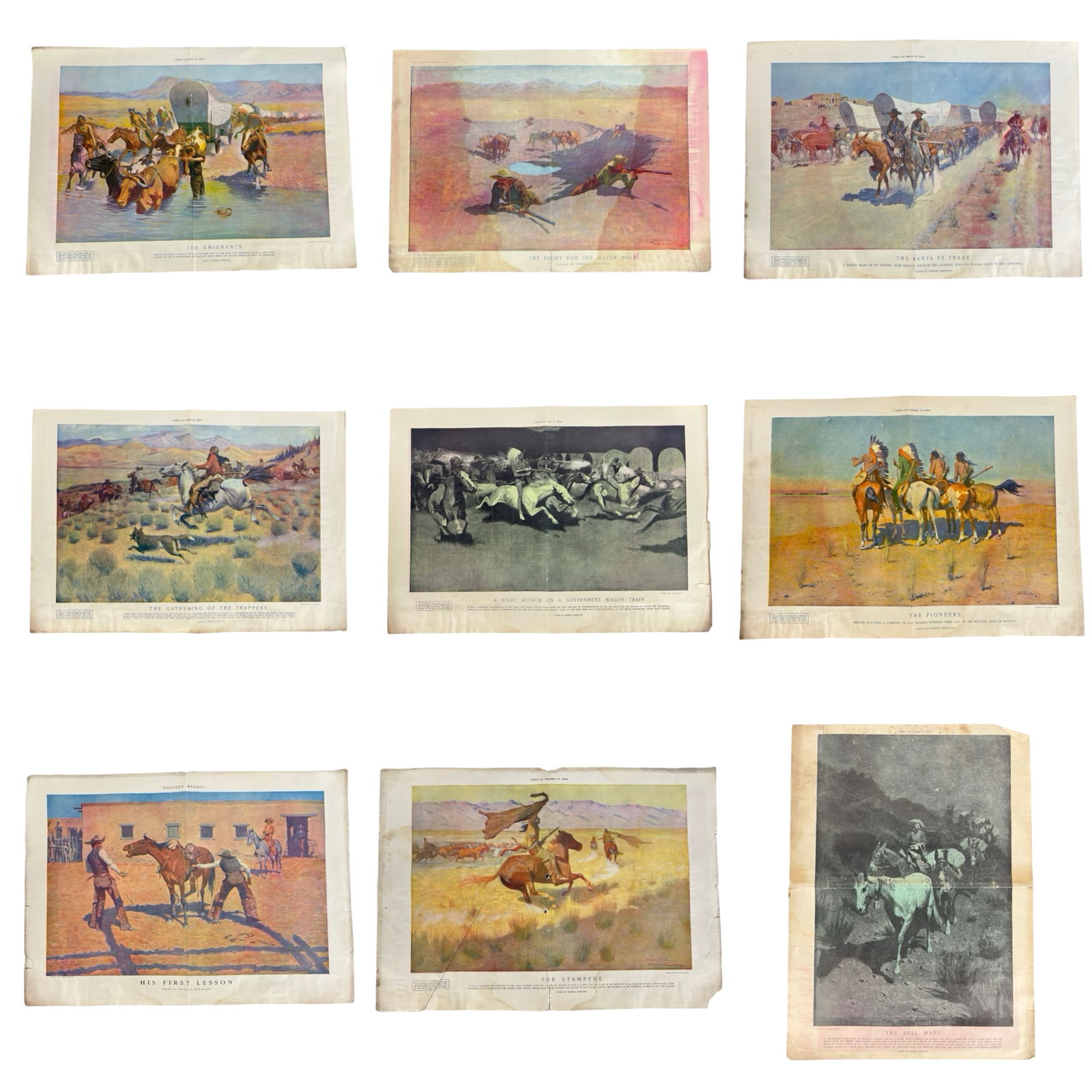 9 Antique Frederic Remington Art Prints 1904 Colli (1 of 10)