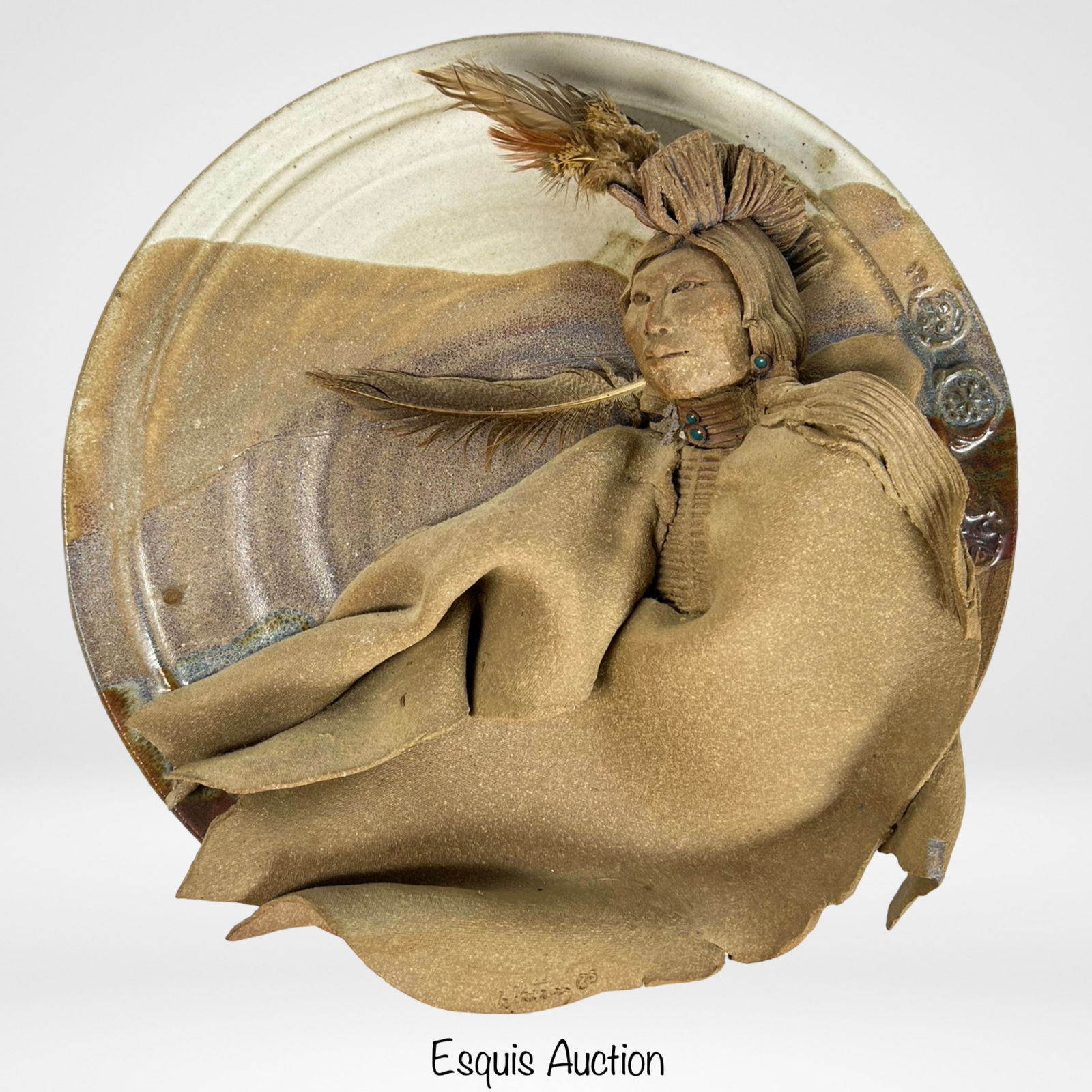 Carol Whitney Terra-Cotta Indian Wall Sculpture (1 of 6)