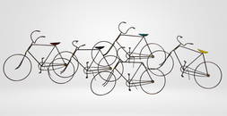 Curtis Jere MCM Metal Wall Sculpture - Bicycles
