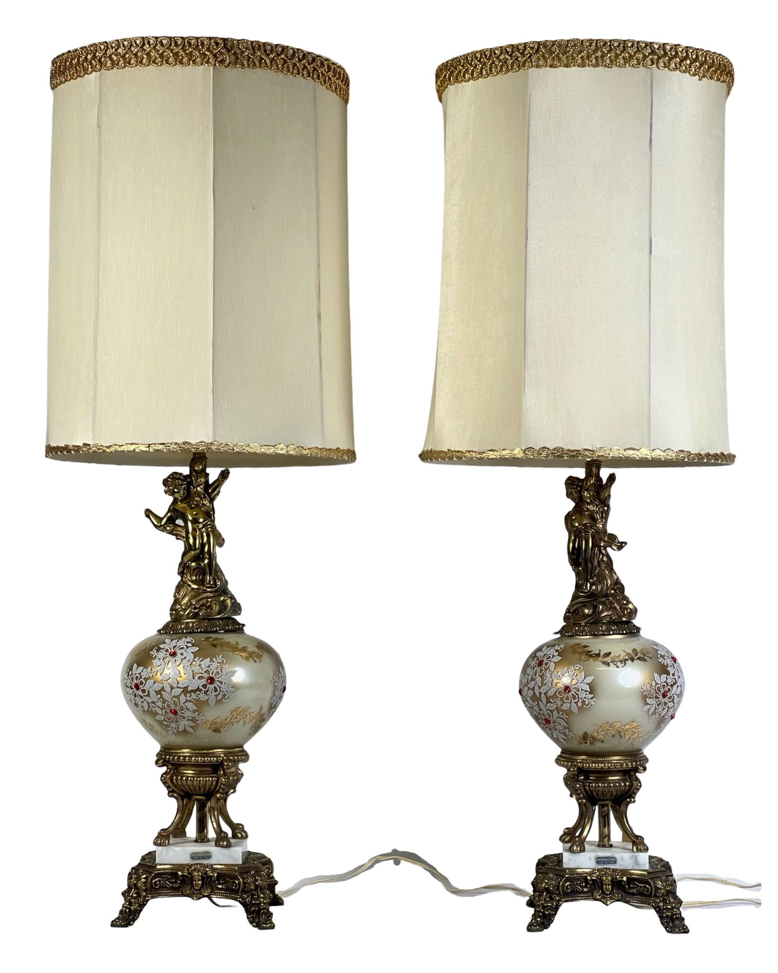 Vintage Hollywood Regency Italian Cherub Lamps (1 of 9)
