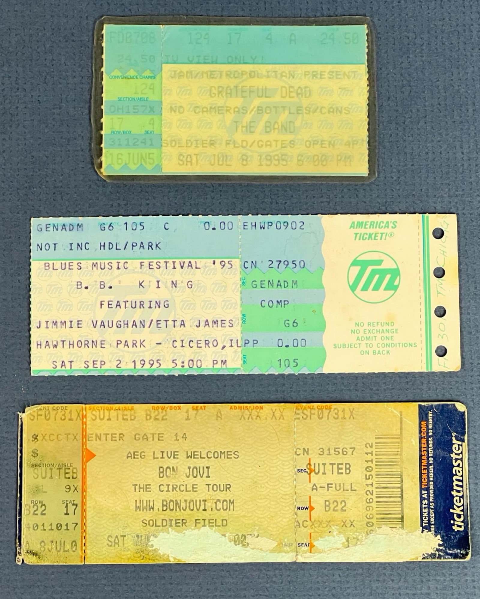 Grateful Dead July 8 1995 Concert Ticket & Bon Jov (1 of 5)