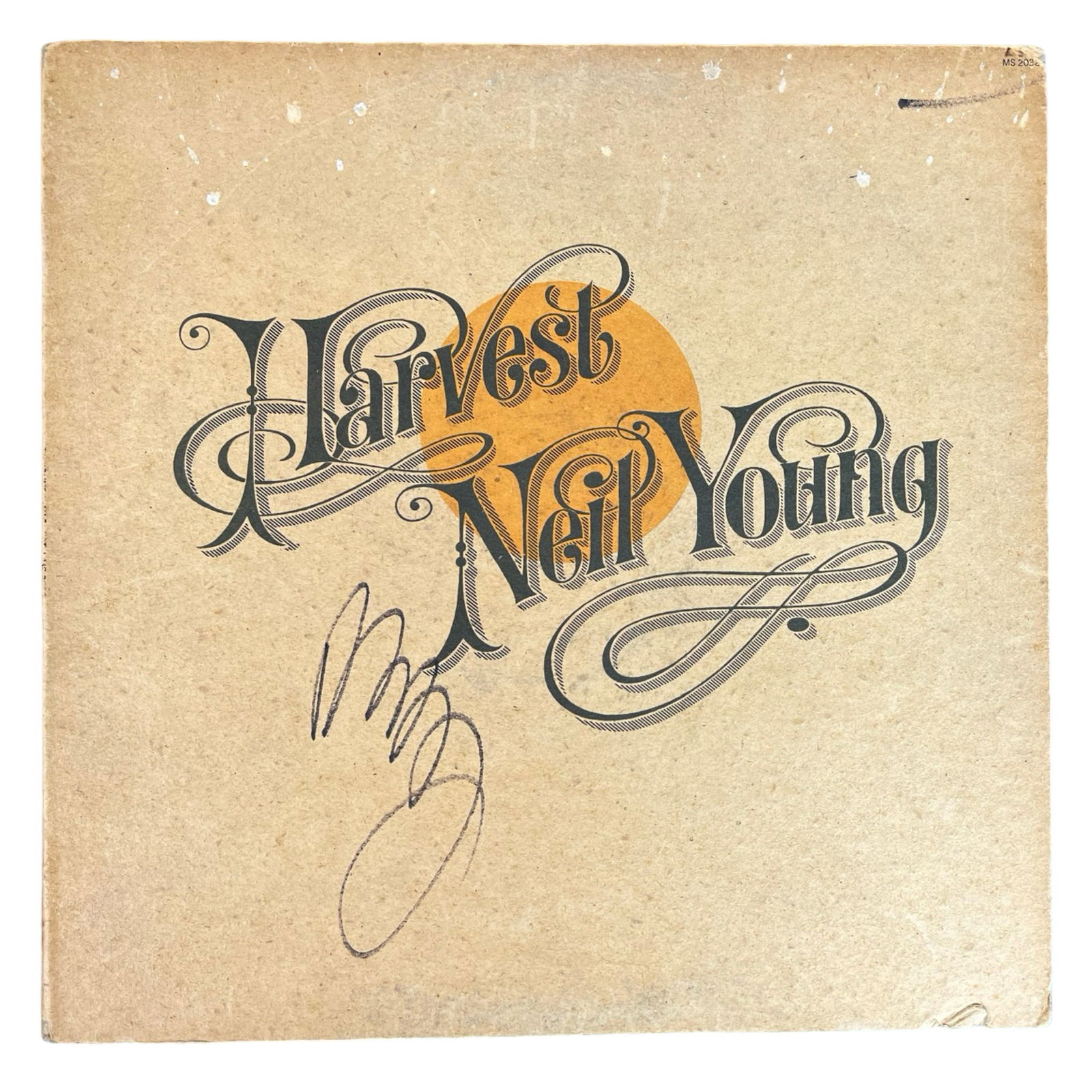 Neil Young Autographed  "Harvest" Album with Vinyl (1 of 5)
