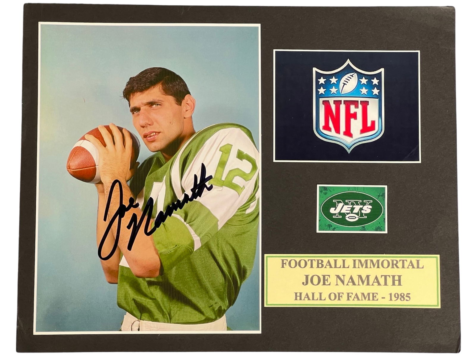 Joe Namath Autographed NY Jets Photograph (1 of 3)