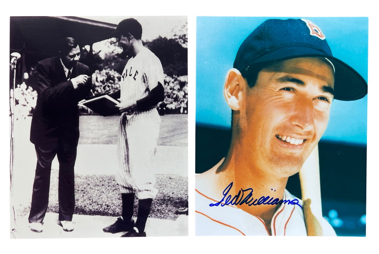 Ted Williams Autographed Photograph & Babe Ruth Ph (1 of 4)