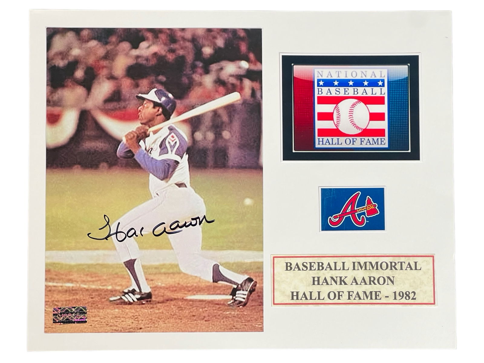 Hank Aaron Autographed Baseball Photograph (1 of 3)